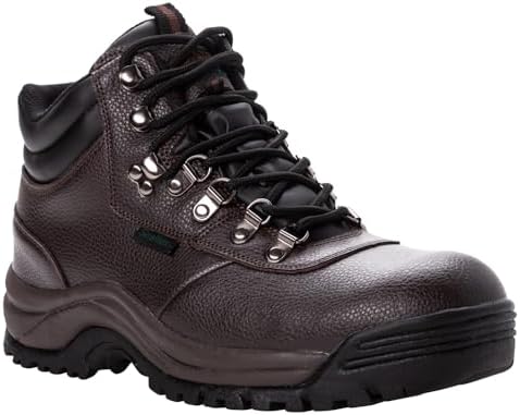 Propét Mens Shield Walker 6 Inch Waterproof Composite Toe Work Safety Shoes Casual - Brown - Size 15 E | Image 1