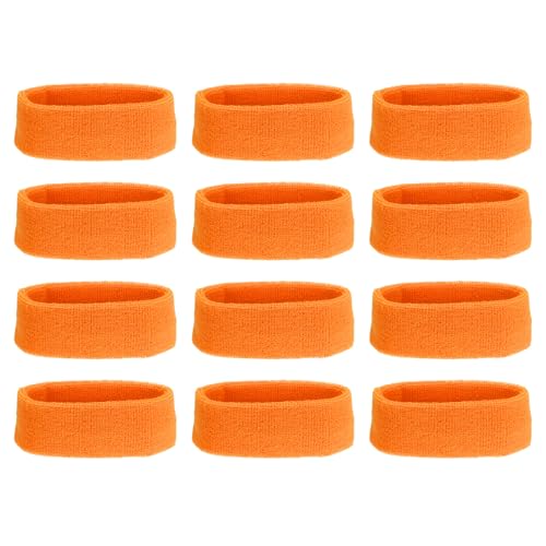 Bandeau en éponge PATIKIL orange pour le sport en lot de 12 pièces mixte
