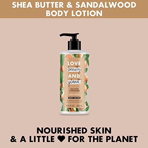 Love Beauty And Planet Shea Velvet Body Lotion For Nourished Skin Shea Butter & Sandalwood Natural Ingredients, Plant-Based Moisturizer, Vegan, Cruelty-Free 13.5 Oz #TOP2