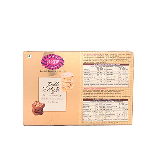 Image of Karachi Bakery Double Delight Fruit Biscuit with Chocolate Cashew, 400 g (Pack of 2)