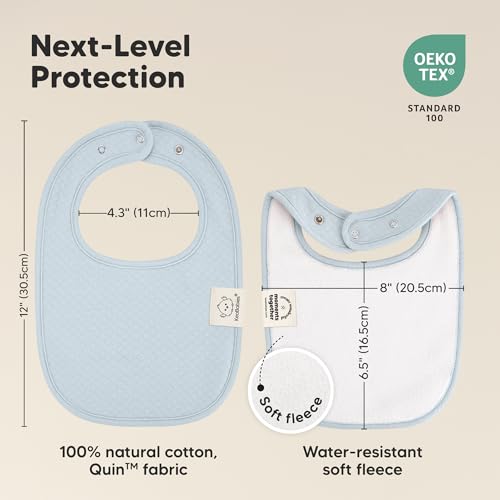 Image of KeaBabies 8-Pack Baby Bibs for Drooling and Teething, Soft (Dawn) | Organic Quilted Cotton Cloth Drool Bibs for Baby Girl, Boy, Toddler, Newborn, Infant, Soft & Super Absorbent