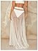 OYOANGLE Women's Sheer Mesh Maxi Flowy Skirt High Waist Vacation Concert Bridal A Line Long Skirts White Medium