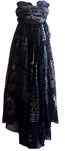 Yak & Yeti womens Om Mantra Scarf black One Size