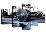 Closeup of Barbell Wall Art Fitness Equipment in Gym Pictures for Boys Men Bedroom Artwork Painting...