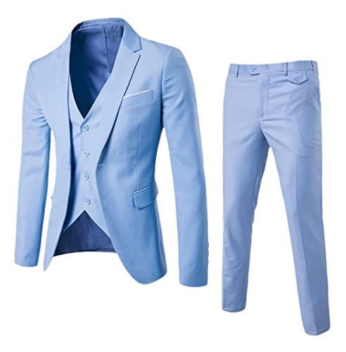 Ensemble 3 pièces noir homme costume ajusté infroissable taille L
