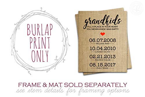 Grandmagiftpersonalizedmothersdaygrandmothergrandparentsbirthdaygrandkidsfillaplaceinyourheartyouneverknewwasempty8x10or11x14burlapprint Urban Country Home Decor Grandma gift personalized mothers day grandmother grandparents birthday grandkids fill a place in your heart you never knew was empty 8×10 or 11×14 burlap print urban country home decor
