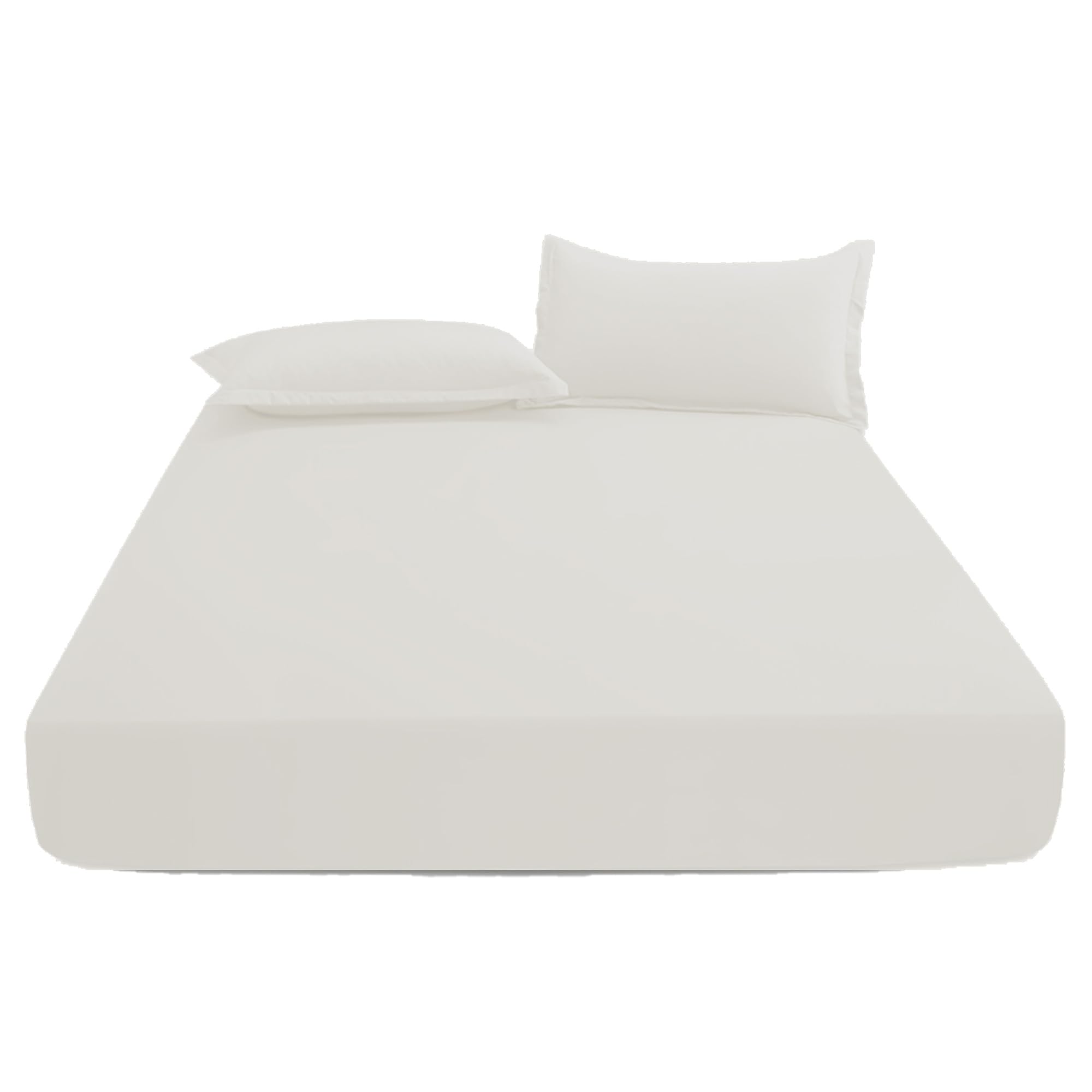 KHIM Luxury Extra Deep Fitted Sheet 16”/40CM Breathable Poly Cotton Plain Soft Long-Lasting Bed Sheet Single Double King Super King (Cream