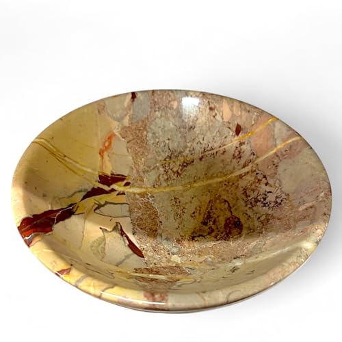 Bol centre de table marbre ocre objet déco salon moderne CBAM - 3
