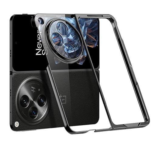 GIOPUEY Funda Compatible con OnePlus Open, Alta Transparencia Carcasa, Material de PC Duro Case, Sin Amarillamiento, Sin Decoloración. - Black