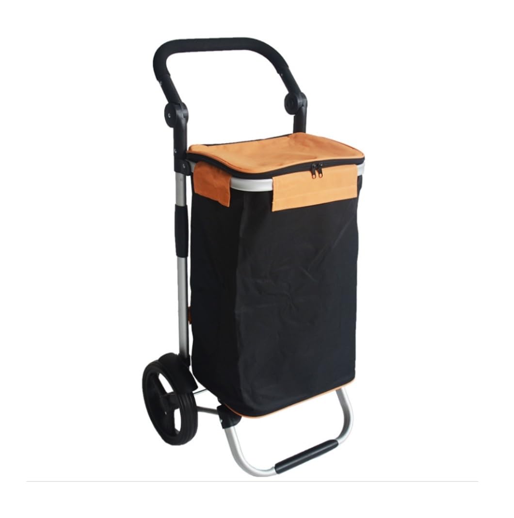 SBZIOJHDR foldable shopping trolley， Folding Shopping Trolley with 2 Wheels Home Portable Grocery Supermarket Elderly(B)