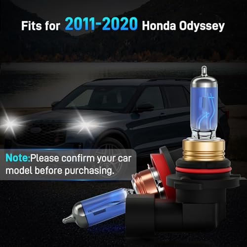 Image of XFLHEHD Fits for 2011-2020 Honda Odyssey Halogen Headlight Bulbs Combo, Ultra Bright 5000K White High Low Beam Headlight Bulbs, Plug and Play, 4 Pack