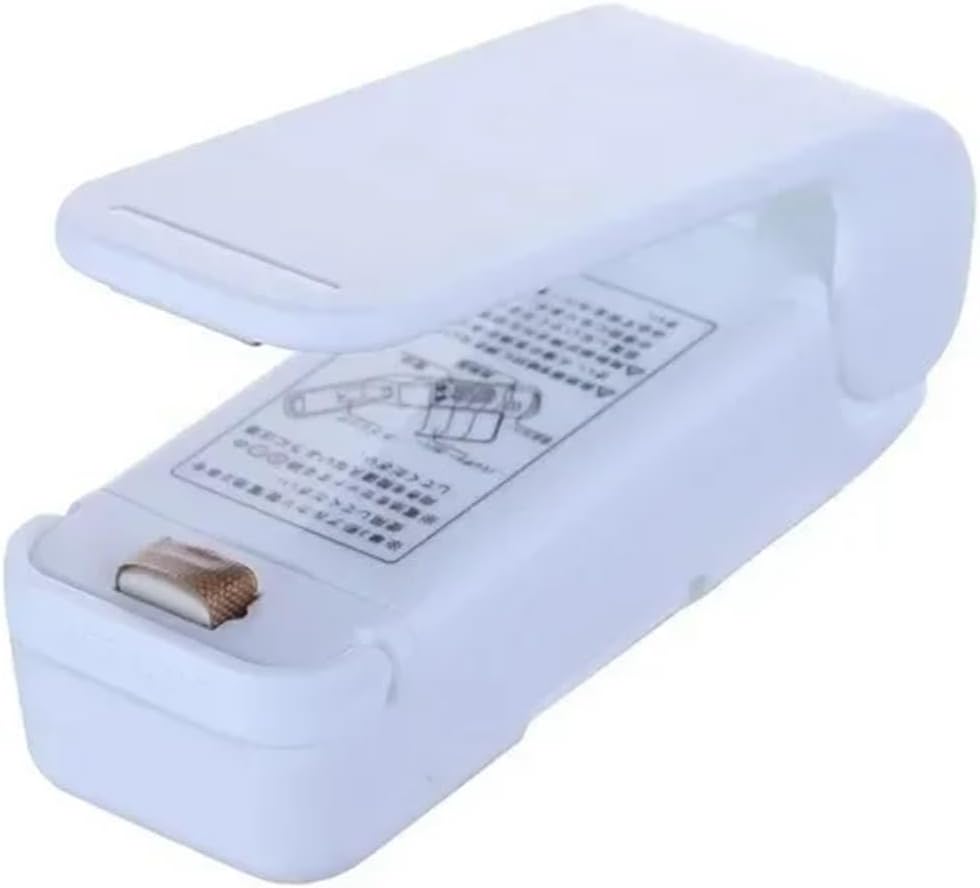 Mini Heat Bag Sealing Machine Package Sealer Bags Thermal Plastic Food Bag Closure Portable Sealer(White)