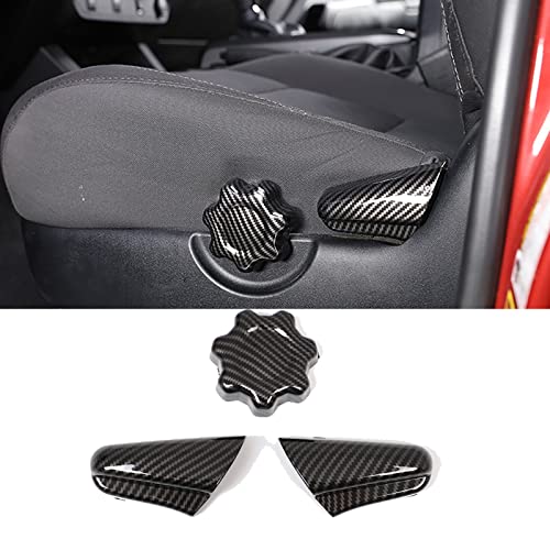 KEAIMEI Car Accessories for Toyota Tacoma 2016 2017 2018 2019 Seat Switch Control Adjustment Button Panel Cover Molding Trims (Carbon Fiber Style) 3 PCS
