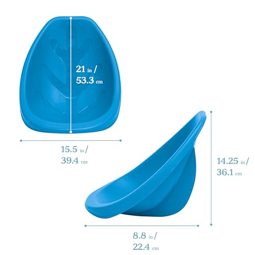 Image of ECR4Kids Plastic Leaf Scoop Floor Rocker Seat, Classroom Furniture, Peacock Blue, 6-Piece