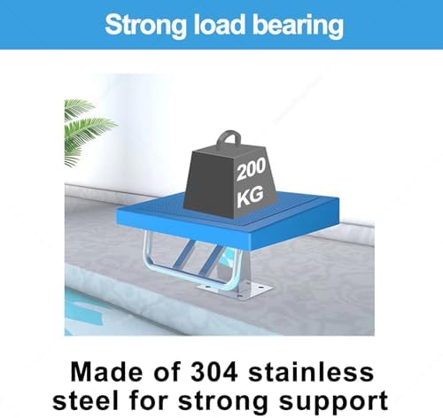 Professional Diving Board - Heavy Duty Stainless Steel Jumping Platform with Handle, 15° Incline Starting Block for Swimming Pool, Ideal for Competitive Swim Training