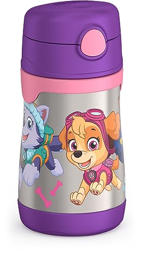 Image of THERMOS Vacuum Insulated Stainless Steel 10oz Straw Bottle, Paw Patrol Girl (Pack of 3)