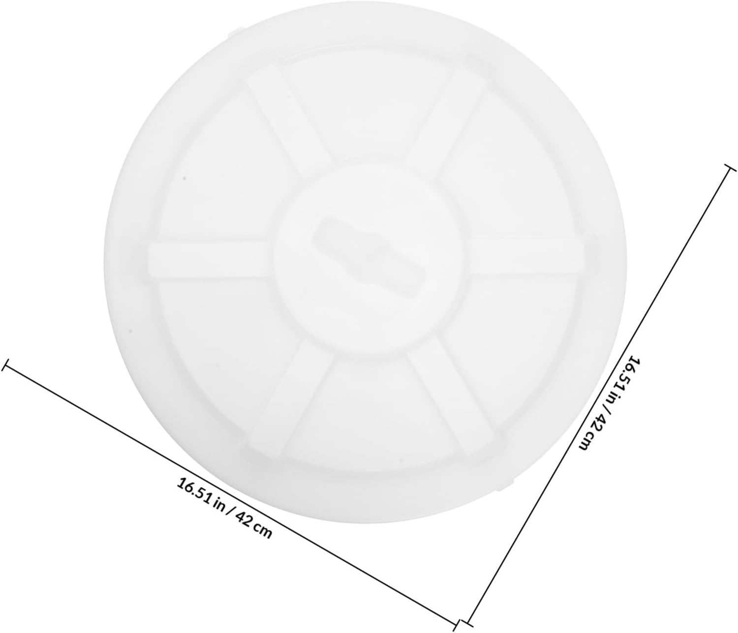 Thickened 45l Trash Can Lid Replacement, Outdoor Garbage Bin Cover, White Rounded Trash Can Part, Sanitation Bucket Lid for Garden and Waste Bins