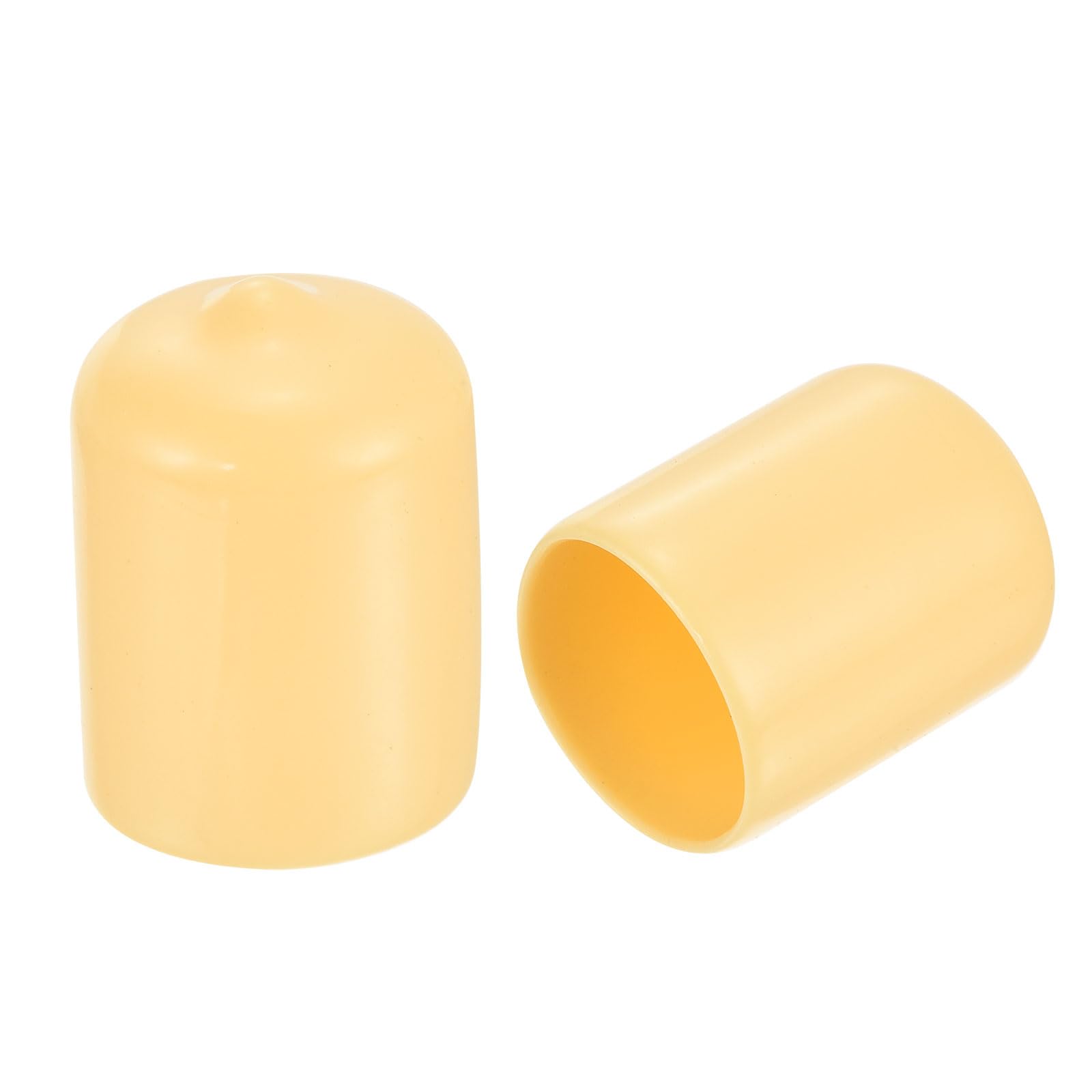 uxcell 50pcs Round Rubber End Caps 3/4"(19mm) Beige Vinyl Cover Screw Thread Protectors