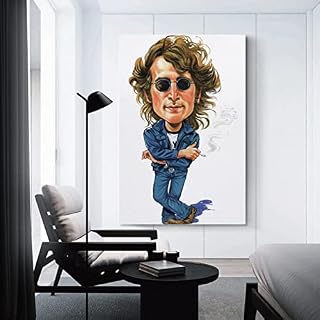 JOFKAXU Peintures sur Toile John Lennon Dessin animé Art Classique Musicvintage rétro Peinture décorative pour la Maison… - Les Beatles, Paul McCartney, John Lennon, RIngo Starr, George Harrison JOFKAXU Peintures sur Toile John Lennon Dessin animé Art Classique Musicvintage rétro Peinture décorative pour la Maison… – Image 2