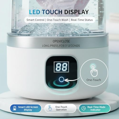 Image of Mini Washing Machine Portable, Deep Cleaning for Baby Clothes, Underwear, Socks, Travels and Small Laundry, Laundry Washer for Apartments, Dorms, RVs & Small Spaces, Compact Underwear washer