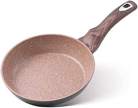 Ecowin 8 Inch Nonstick Frying Pan, Granite Non Stick Skillet Pan, Small Egg Pan Omelette Pan, Induction Compatible, Dishwasher and Oven Safe, PFOA Free