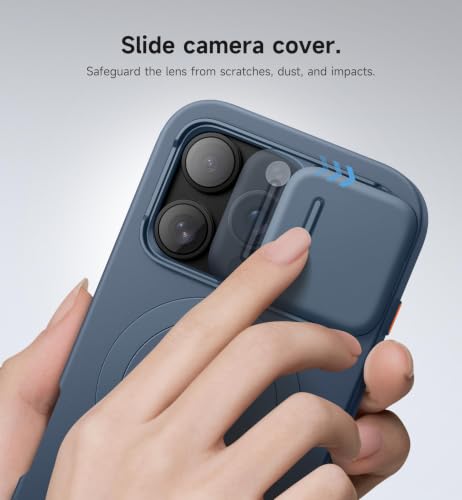 Image of SURITCH for iPhone 16 Pro Case with Slide Camera Cover and Adjustable Kickstand, Compatible with MagSafe, Shockproof Bumper Case Slim Protective Cover for iPhone 16 Pro 6.3 Inch,Blue