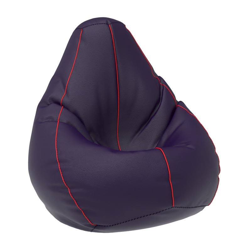 Image of Biggie Bean Bag with Beans Filled 6XL- Official: Bailey & Bakers Bean Bags - Max User Height : 6-6.5 Ft. - Weight : 99-110 Kgs(Model: Indigo Red)