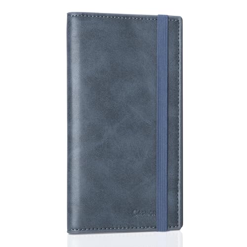 Image of CASMONAL Checkbook Covers for Personal Checkbook Holder RFID Premium Vegan Leather Checkbook Cover for Duplicate Checks