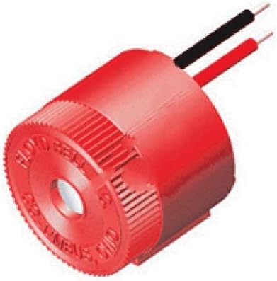 Audio Warning Device; Alarm; Piezo; Continuous; 5-15VDC Sup; 50mA; PCB Mnt; 103dBA; Red
