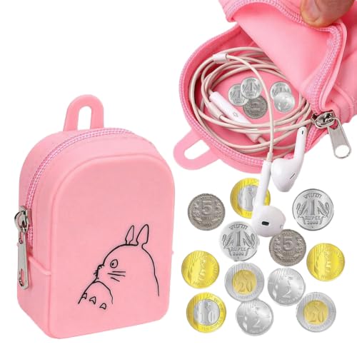 Image of FunBlast Cute Cat Shape Silicone Coin Purse for Kids & Adults - Mini Pouch for Coins, Earphones, Keys & Small Essentials, Aesthetic Pouches for Girls & Women - 12 X 9.5 X 3 Cm (Cat-Pink)