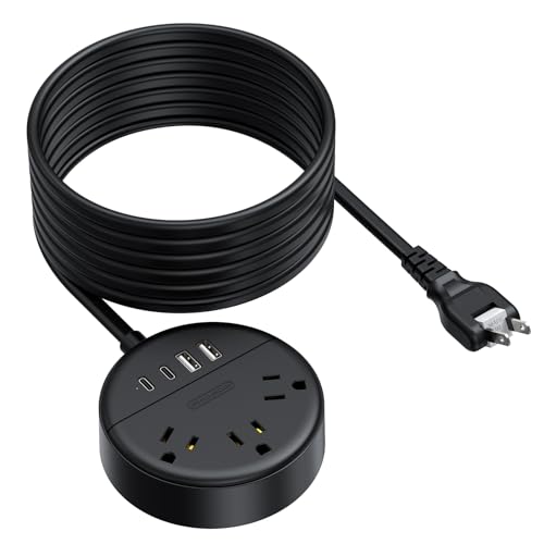 NTONPOWER 2 Prong Extension Cord 15ft, 1875W/15A 2 Prong Power Strip, 2 Prong to 3 Prong Outlet Adapter with Rotatable Plug, 3 AC Outlets 4 USB(2 USB C), Wall Mount, Ideal for Older House, Home Office