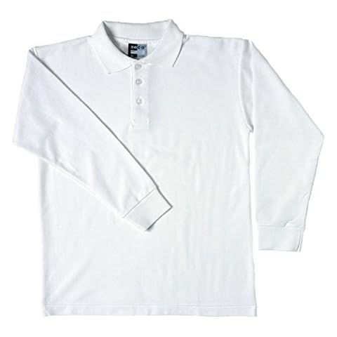 Boys Twin Pack Long Sleeve Polo Shirt, White, Size 28 Age 7/8 Cover