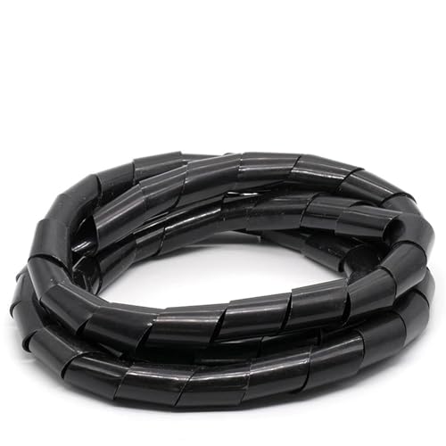 spiral protector 4mm to 30mm Cable Management Sleeve Winding Pipe Protector Spiral Wrapping Black Transparent Wire Organizer Sheath Tube wraps cable(OD 20mm black 3 meter)