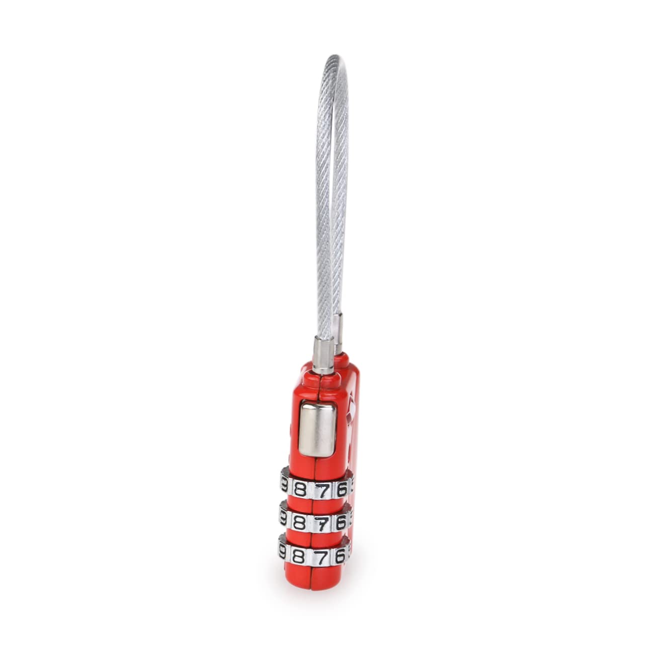 3piezas Candado De Combinación Tsa Aprobado Para Equipaje Cerradura De Cable De Dígitos Color Rojo Para Maletas y Mochilas Reseteable y Duradero