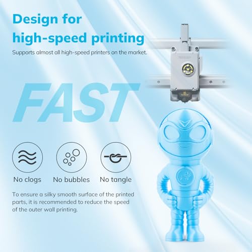 Image of AMOLEN Silk PLA 3D Printer Filament, Shiny Ice Blue Silk Pink PLA Filament 1.75mm, High Speed 3D Printing PLA Filament for Most 3D Printer, 1kg Spool(2.2lbs)