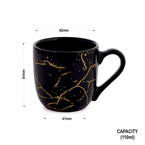 Image of DATA Black Manu Mug with Metallic Design|| Coffee Tea Cups Set | Coffee Mug | 311, | Pack of 6