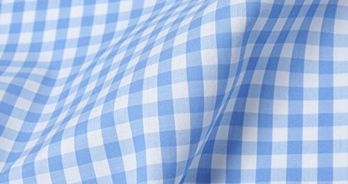 1 Metre Light Blue (Pale Blue) 1/4" Polycotton Woven Gingham Fabric Check Fabric - No UK Postage