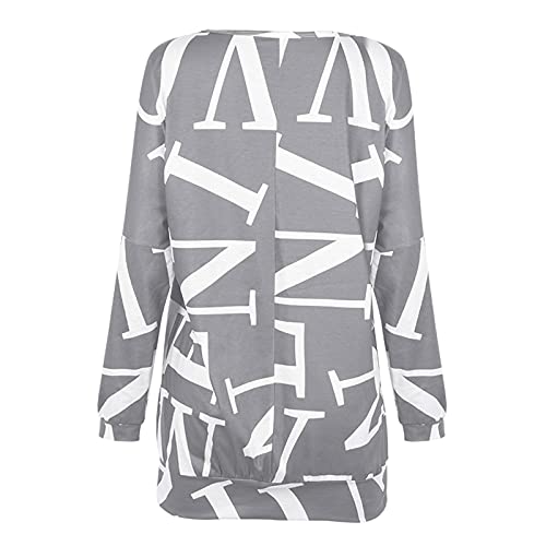 Lnmuld Sexy Dresses For Women Plus Size Dress Women's Slim Sweatershirts Long Sleeve Off The Shoulder Lightweight Oversized Grey #TOP5