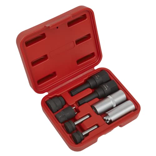 Kit para inyectores diésel Sealey VS2068 de 8 piezas que soluciona el desmontaje de tuercas duras 2