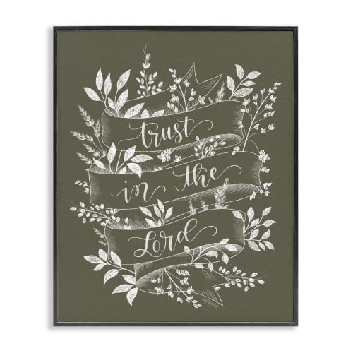 Vintage Ribbon Botanical Faith, 24 x 30 Inch Framed Giclée Print