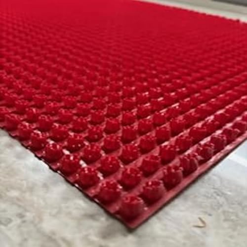 Image of YALISH Polyvinyl PVC Spike Entrance Door Mats for Home, Offices, Hotel Rooms Artificial Grass Turf Mat, Multiple, Textured Surface, Indoor Outdoor Use (RED - 2 X 2 FT / 60 X 60 CM)