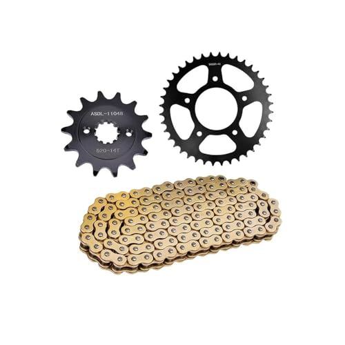 Kit chaine 520 14T 40T pour remplacer une transmission usée de moto CF250 NK