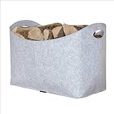 Rubberneck Cesta de leña, dimensiones 54 x 39 x 30 cm (Gris)