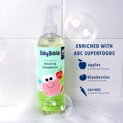 Image of Mr. Bubble Baby Bubble Ultra Gentle Body Wash & Shampoo, Sweet Violet Clouds Scent, 12 oz. Pack of 3
