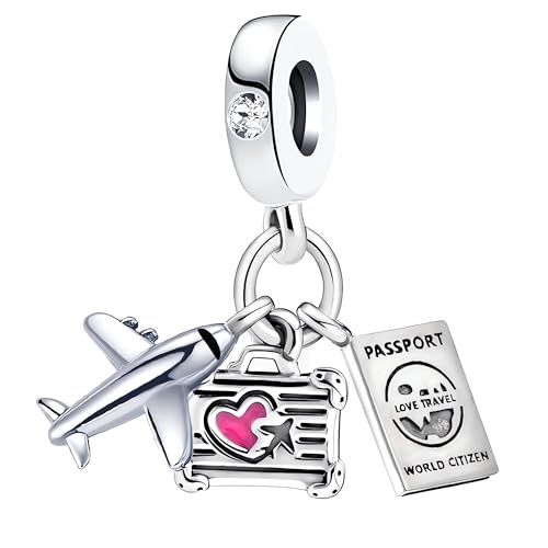 NanMuc Vacation Love to Travel Charms for Bracelets Aircraft Passport Charm for Sister Best Friend Mom