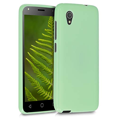 kwmobile Coque Compatible avec Alcatel 1 (5.0') - Housse de téléphone Protection Souple en Silicone - Menthe Mat