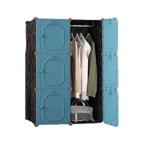 Multi-layer Storage And Convenient Wardrobe Resin Modular Wardrobe Extra Large Storage Locker Save Space 47 * 75 * 111CM (Color : Blue) Cover