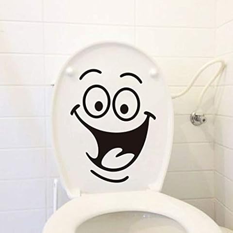 Smile face Toilet Stickers Decoration Wall Vinyl Decals Washing Sticker Fun Art Cover