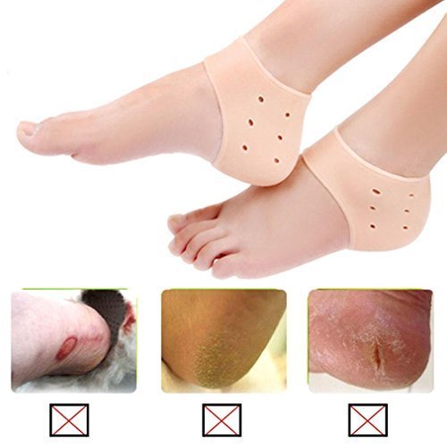 Surat Dream Silicone Gel Heel Pad Socks for Pain Relief for Women And Men | Moisturizing Socks | (Beige, Free Size) - 1 Pair 1