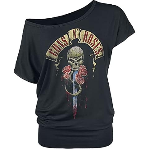 Camiseta mujer Guns N' Roses Dripping Dagger negro Cover